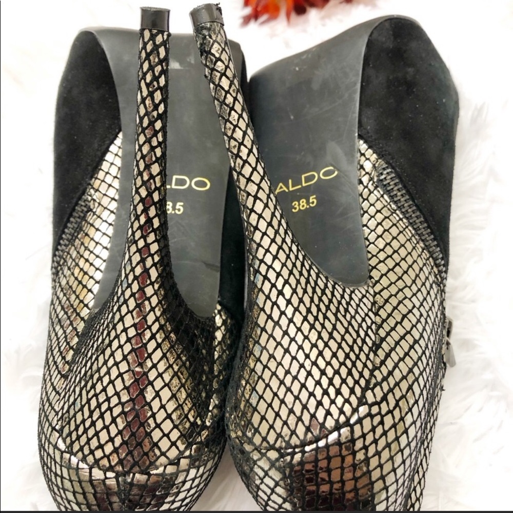 Aldo Ankle Bootie Open Toe High Heels - Picture 5 of 8